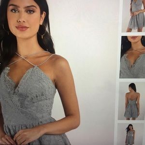 New grey multi strap skater dress, tag still on.